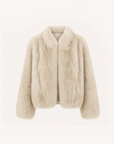 Monet's Garden Gray White Brown SagaFurs fox fur coat product view