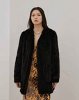"Moon Serenade" High - luxury imported velvet mink woven fur coat mid - length mink coat (handmade) - variant_title