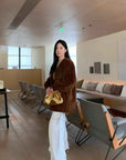 "Moon Serenade" High - luxury imported velvet mink woven fur coat mid - length mink coat (handmade) - variant_title