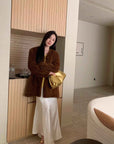 "Moon Serenade" High - luxury imported velvet mink woven fur coat mid - length mink coat (handmade) - variant_title