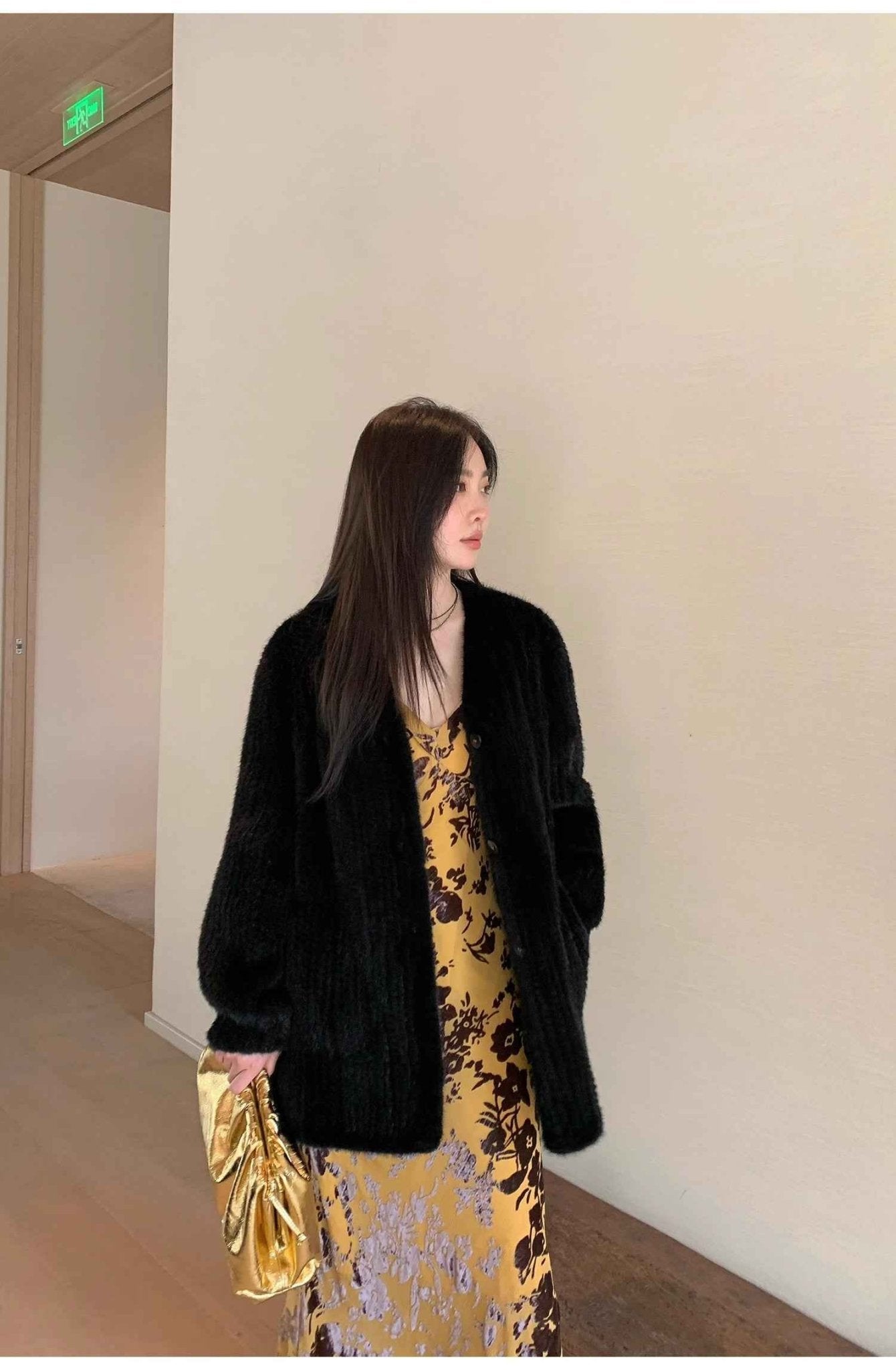 "Moon Serenade" High - luxury imported velvet mink woven fur coat mid - length mink coat (handmade) - variant_title
