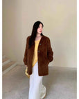 "Moon Serenade" High - luxury imported velvet mink woven fur coat mid - length mink coat (handmade) - variant_title