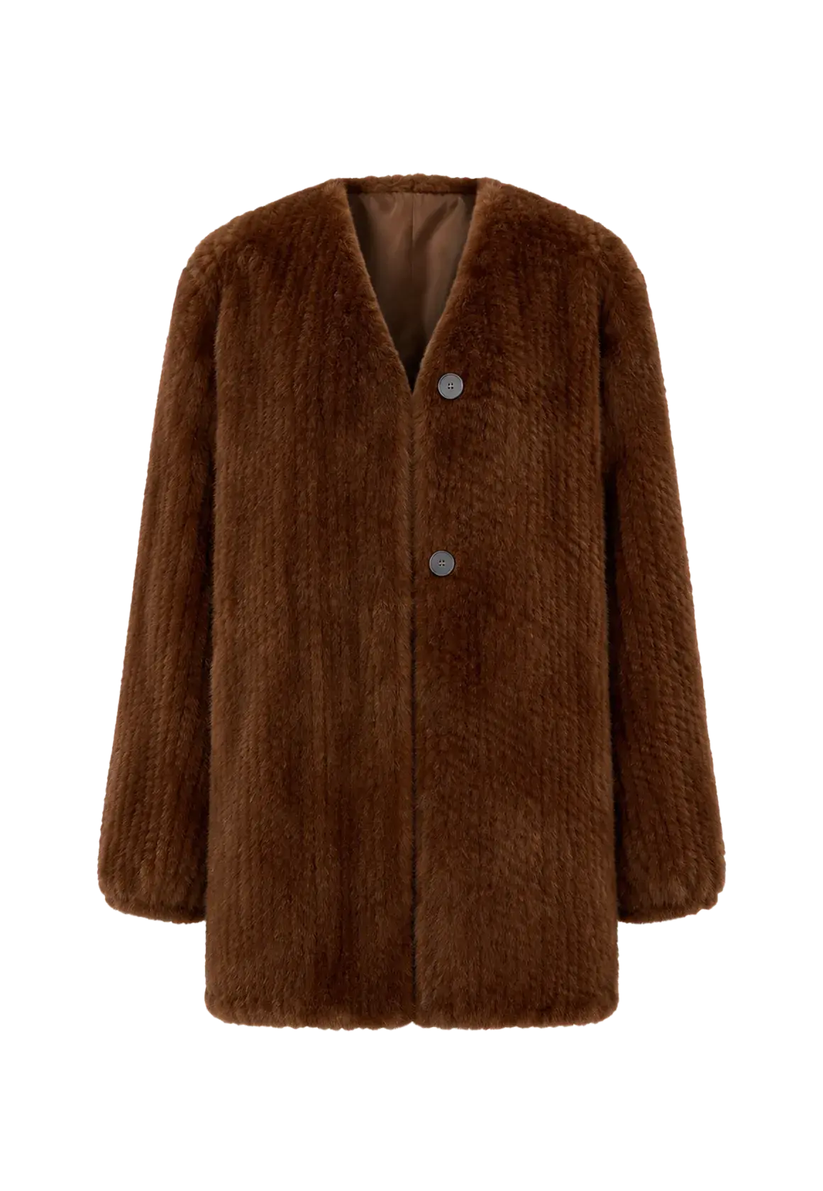Moon Serenade Honey Color hand-woven mink coat, transparent product view