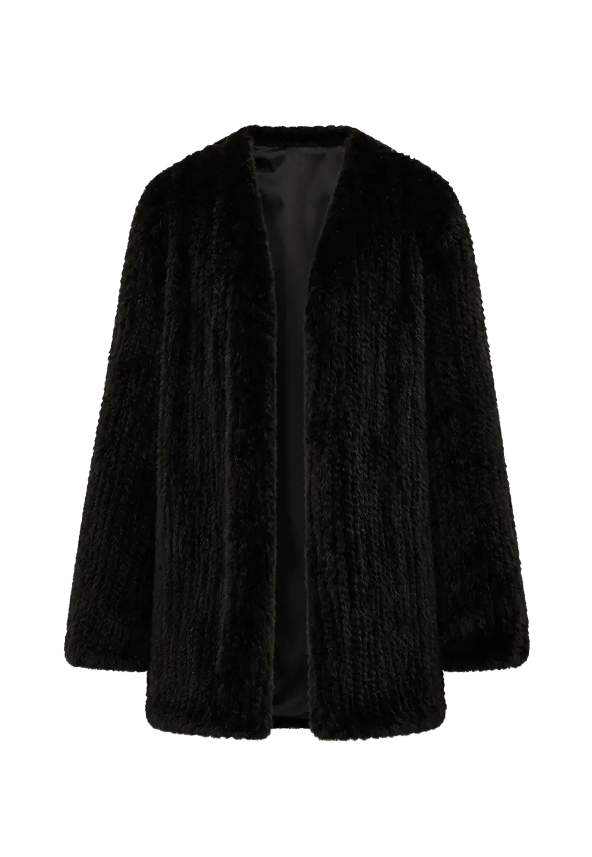 Moon Serenade Black hand-woven mink coat, transparent product view