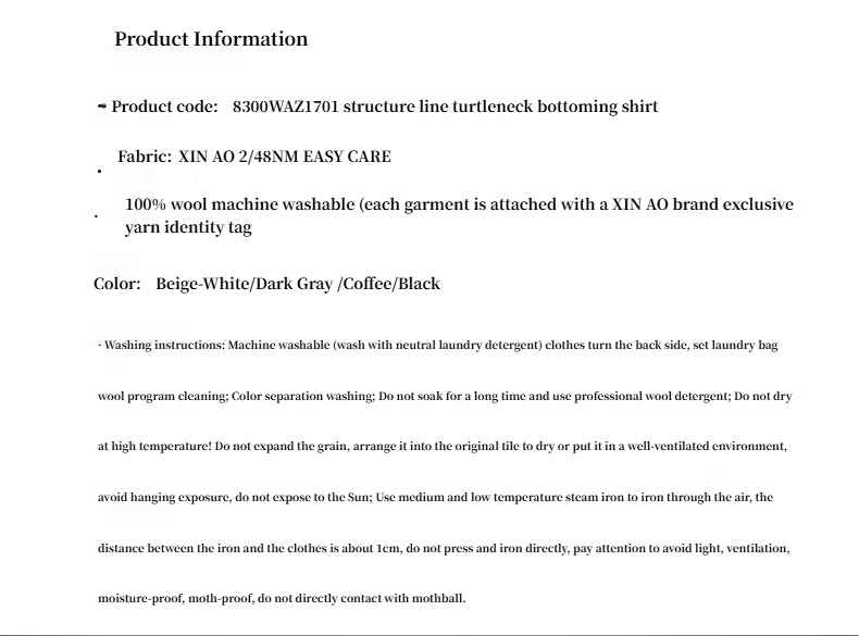 "Moonlight Essence" Machine Washable 48S Wool Pile Collar Bottoming Shirt Slim Fit Inner Knitted Sweater for Women - variant_title