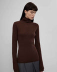 "Moonlight Essence" Machine Washable 48S Wool Pile Collar Bottoming Shirt Slim Fit Inner Knitted Sweater for Women - variant_title