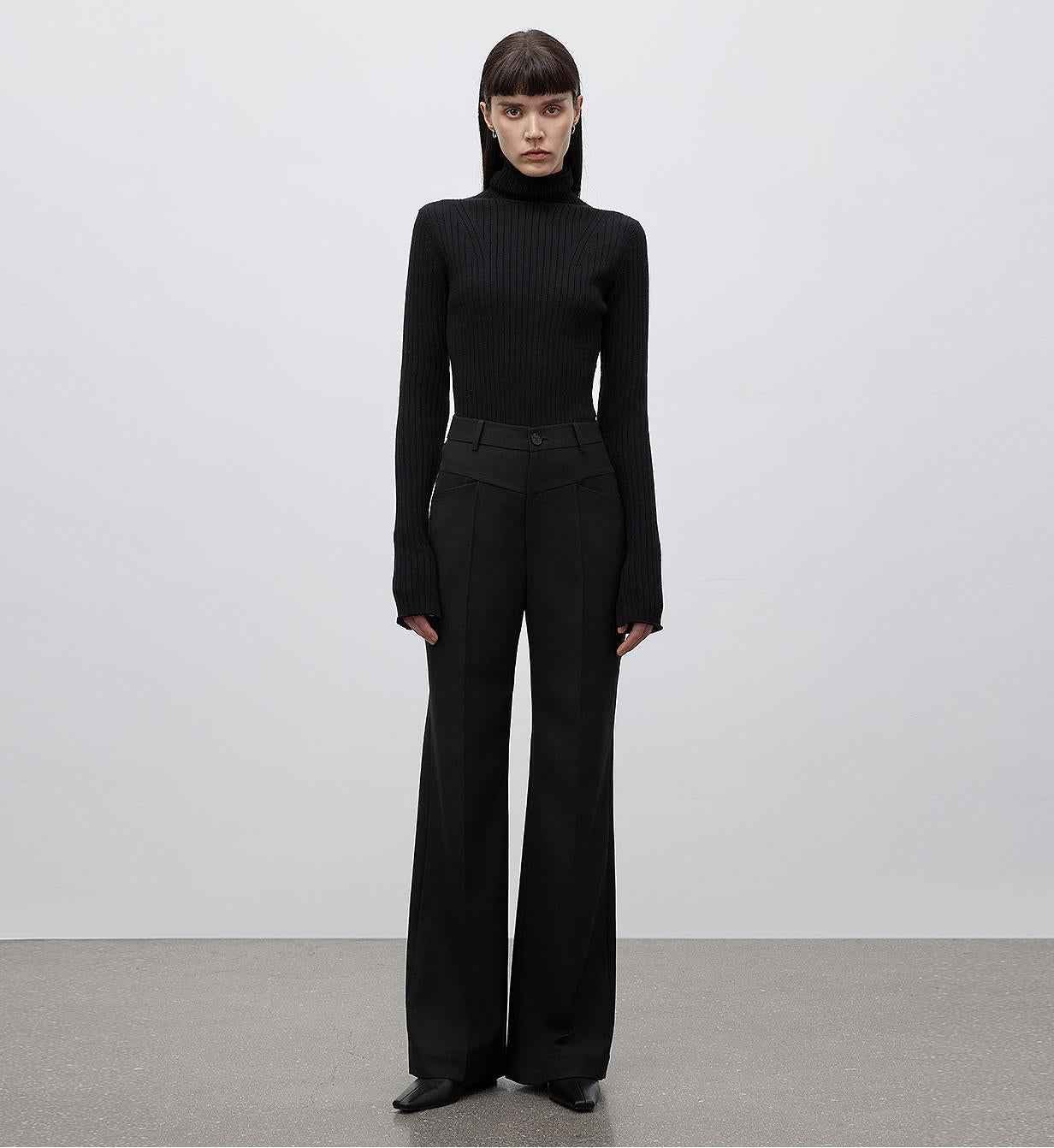 "Moonlight Essence" Machine Washable 48S Wool Pile Collar Bottoming Shirt Slim Fit Inner Knitted Sweater for Women - variant_title