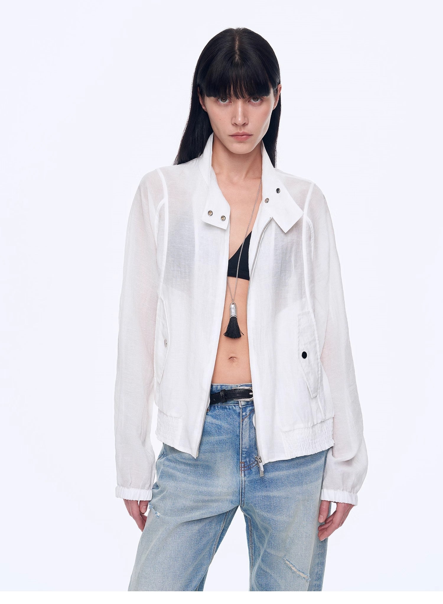 "Moonlight Whisper" lightweight outdoor half - stand collar raglan sleeve jacket - variant_title