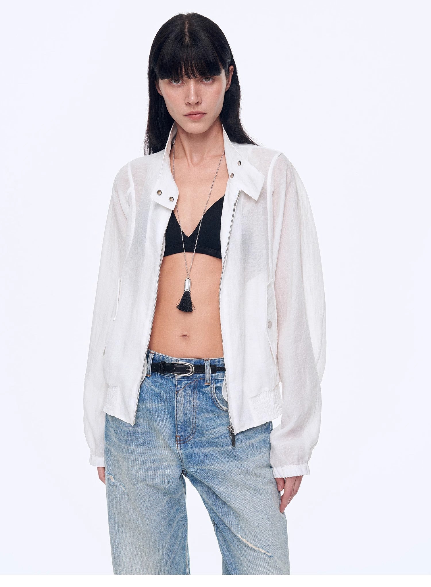 "Moonlight Whisper" lightweight outdoor half - stand collar raglan sleeve jacket - variant_title