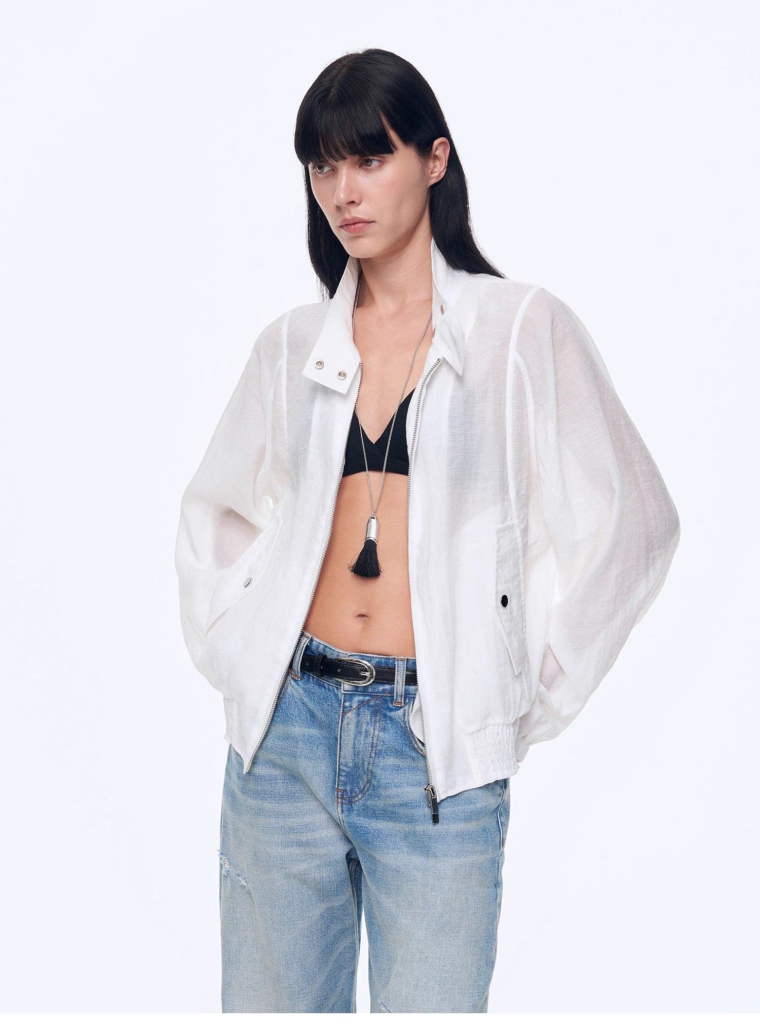 "Moonlight Whisper" lightweight outdoor half - stand collar raglan sleeve jacket - variant_title