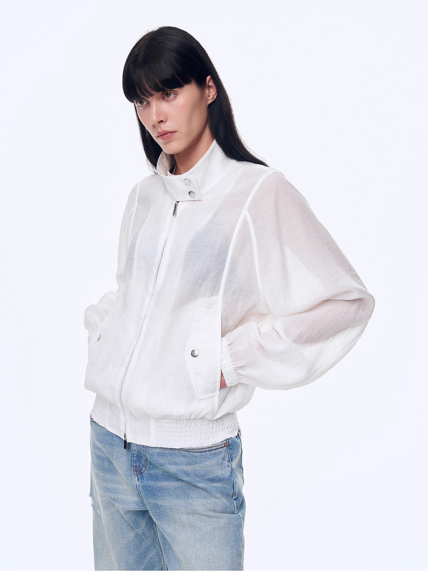 "Moonlight Whisper" lightweight outdoor half - stand collar raglan sleeve jacket - variant_title