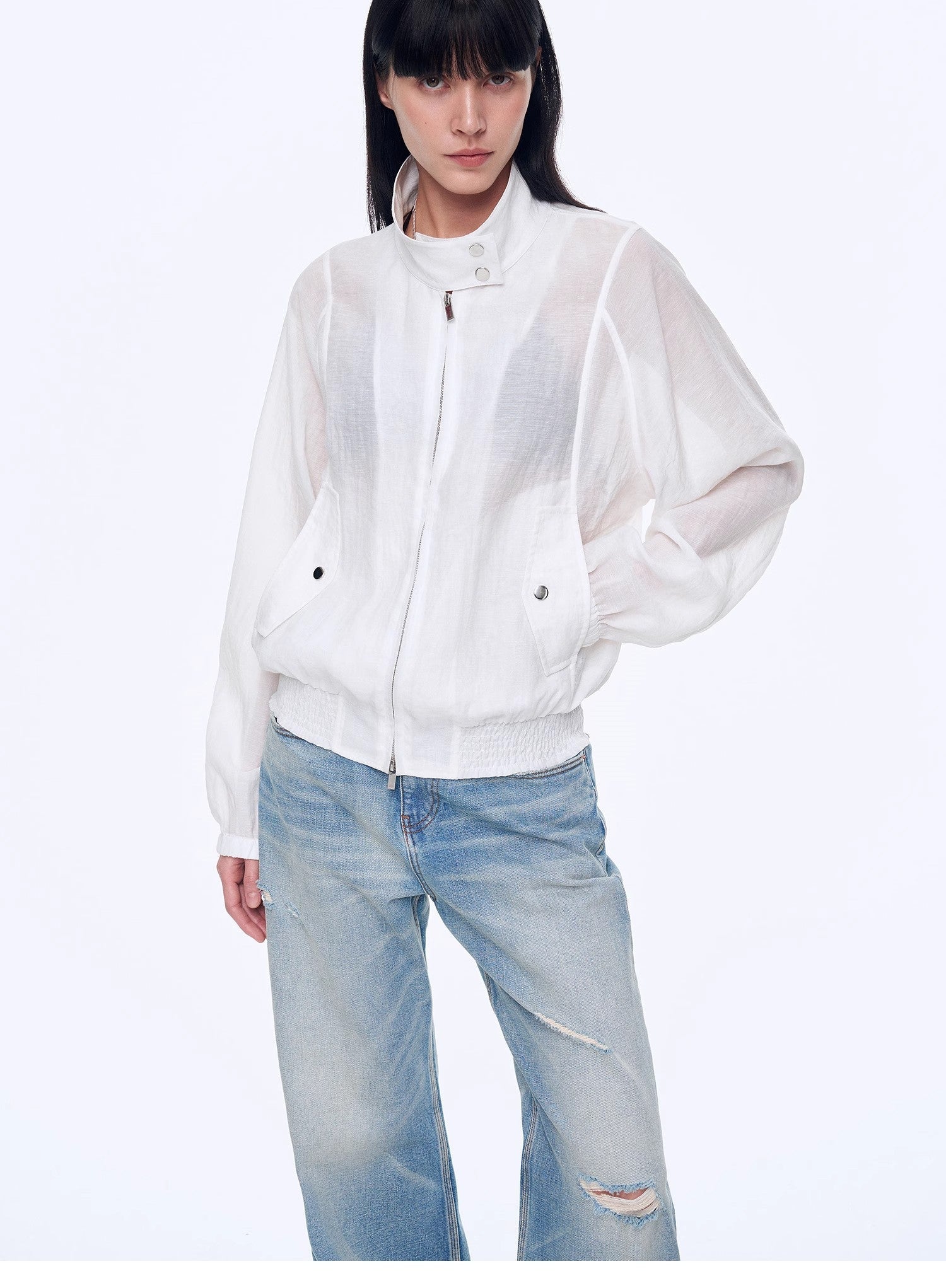 "Moonlight Whisper" lightweight outdoor half - stand collar raglan sleeve jacket - variant_title