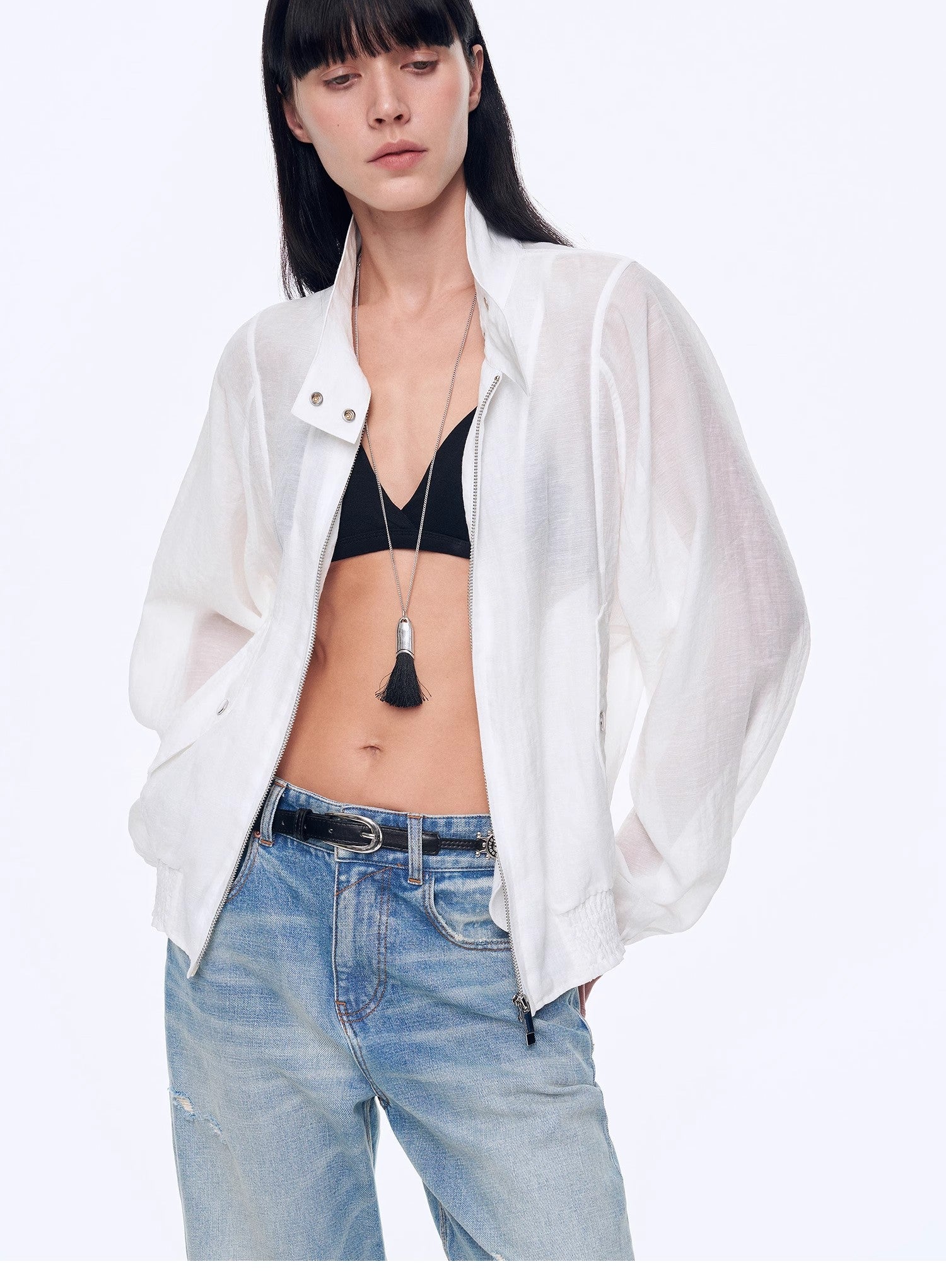 "Moonlight Whisper" lightweight outdoor half - stand collar raglan sleeve jacket - variant_title