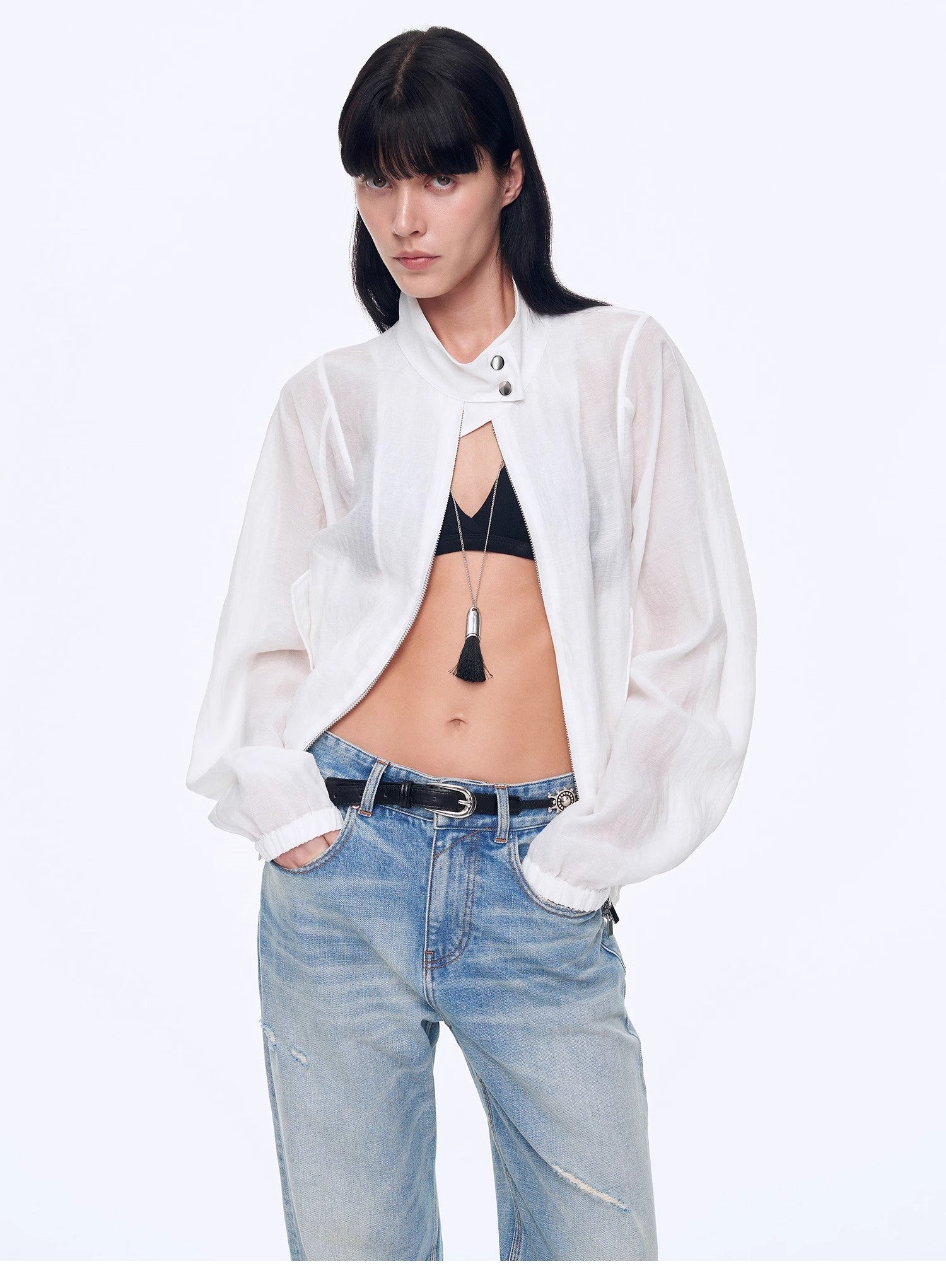 "Moonlight Whisper" lightweight outdoor half - stand collar raglan sleeve jacket - variant_title