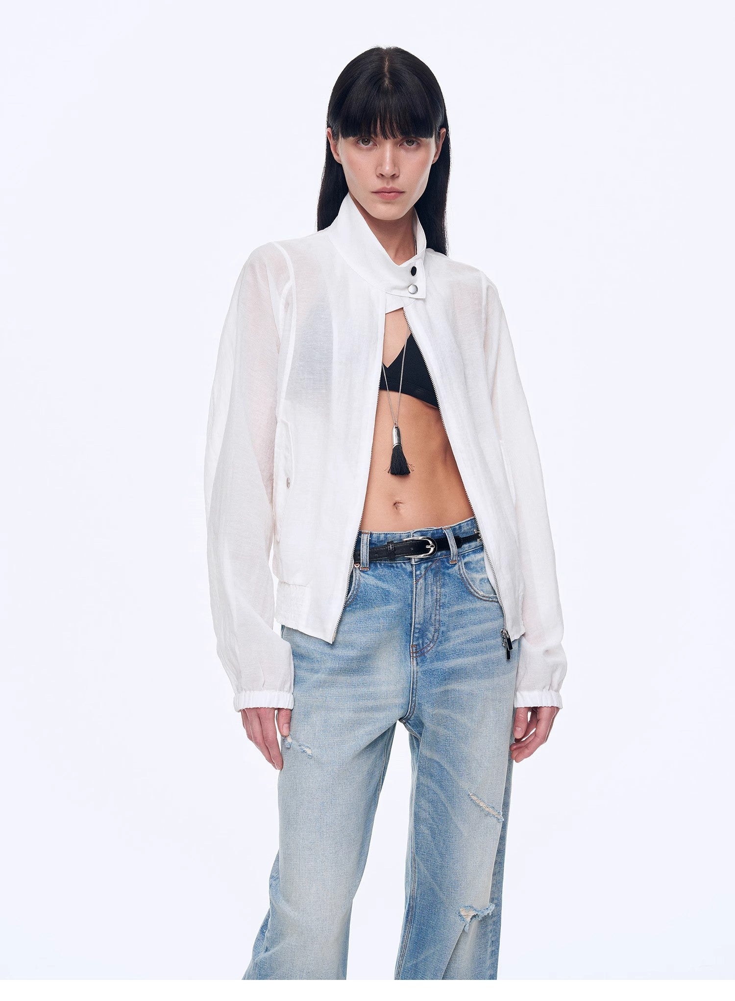 "Moonlight Whisper" lightweight outdoor half - stand collar raglan sleeve jacket - variant_title