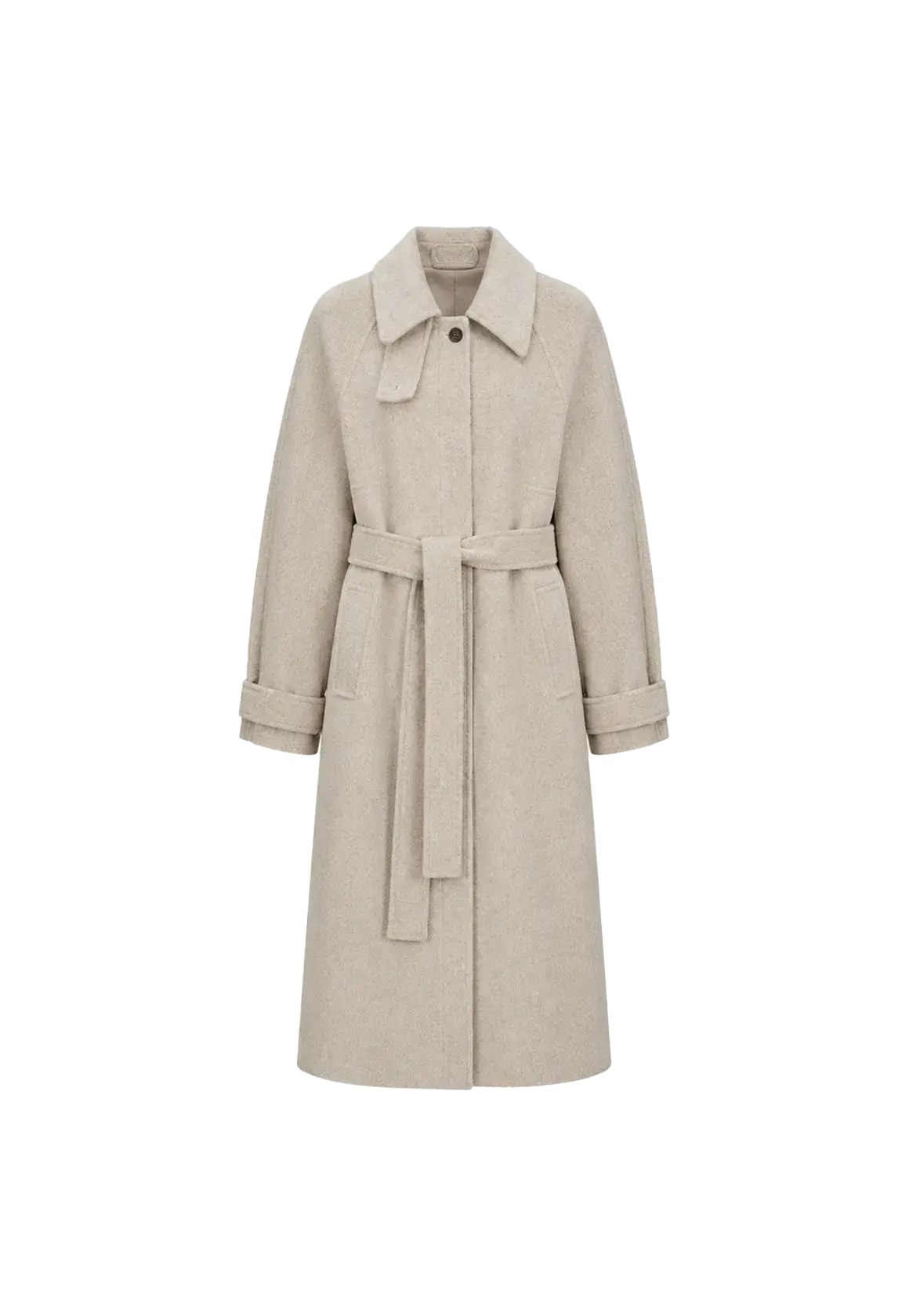 Moonlit Veil raglan sleeve double-layer collar wool coat product image 01