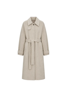 Moonlit Veil raglan sleeve double-layer collar wool coat product image 01