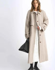 Moonlit Veil raglan sleeve double-layer collar wool coat product image 03