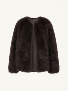 Morning Mist Manor Dark Charcoal Gray SagaFurs fox fur coat product view