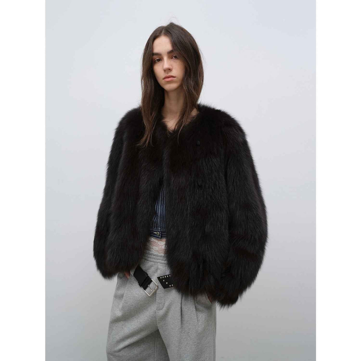 Fox fur coat reference for post-article condition and texture checks
