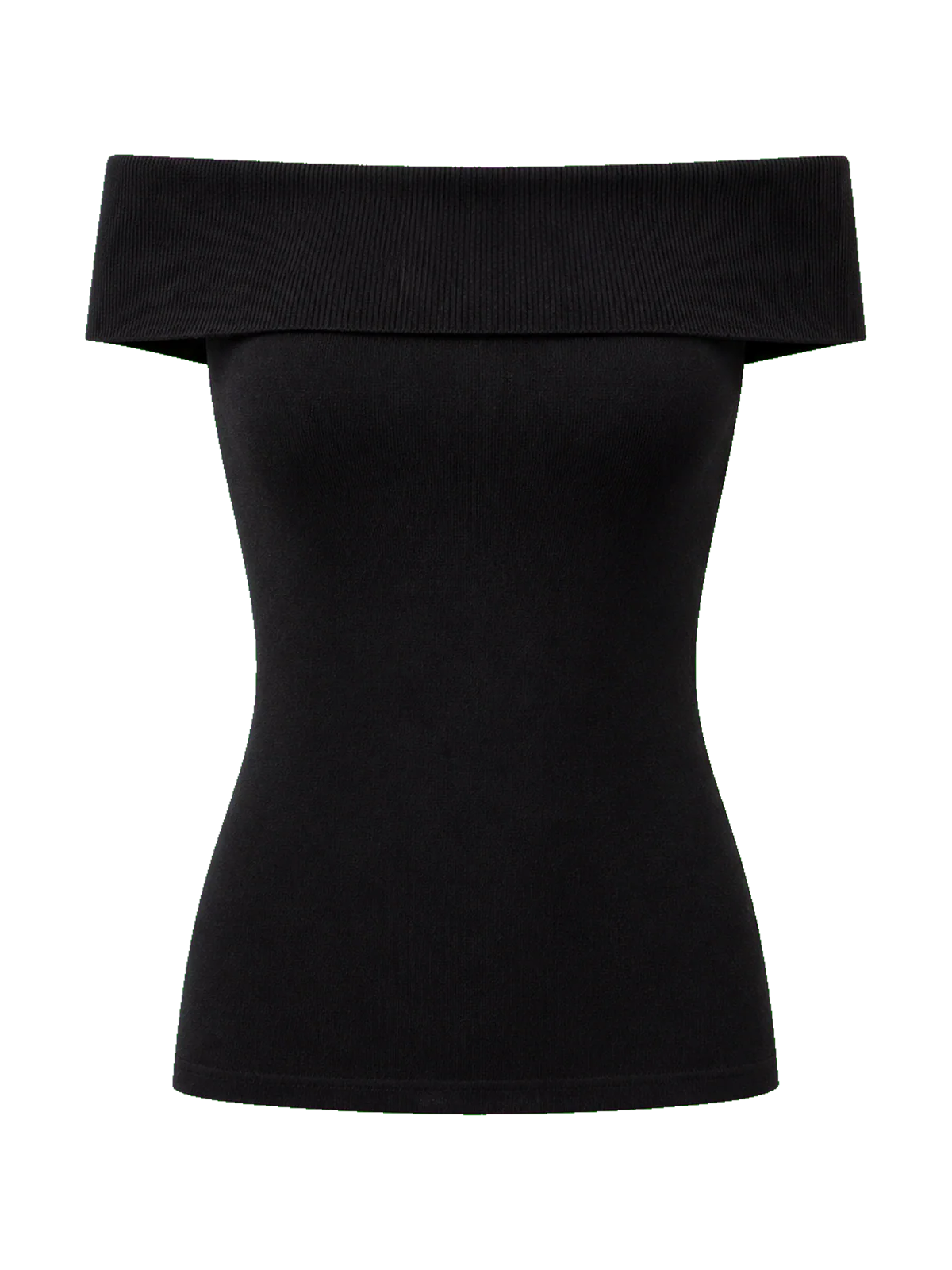 Mulberry silk off-shoulder knitted summer top black product cutout