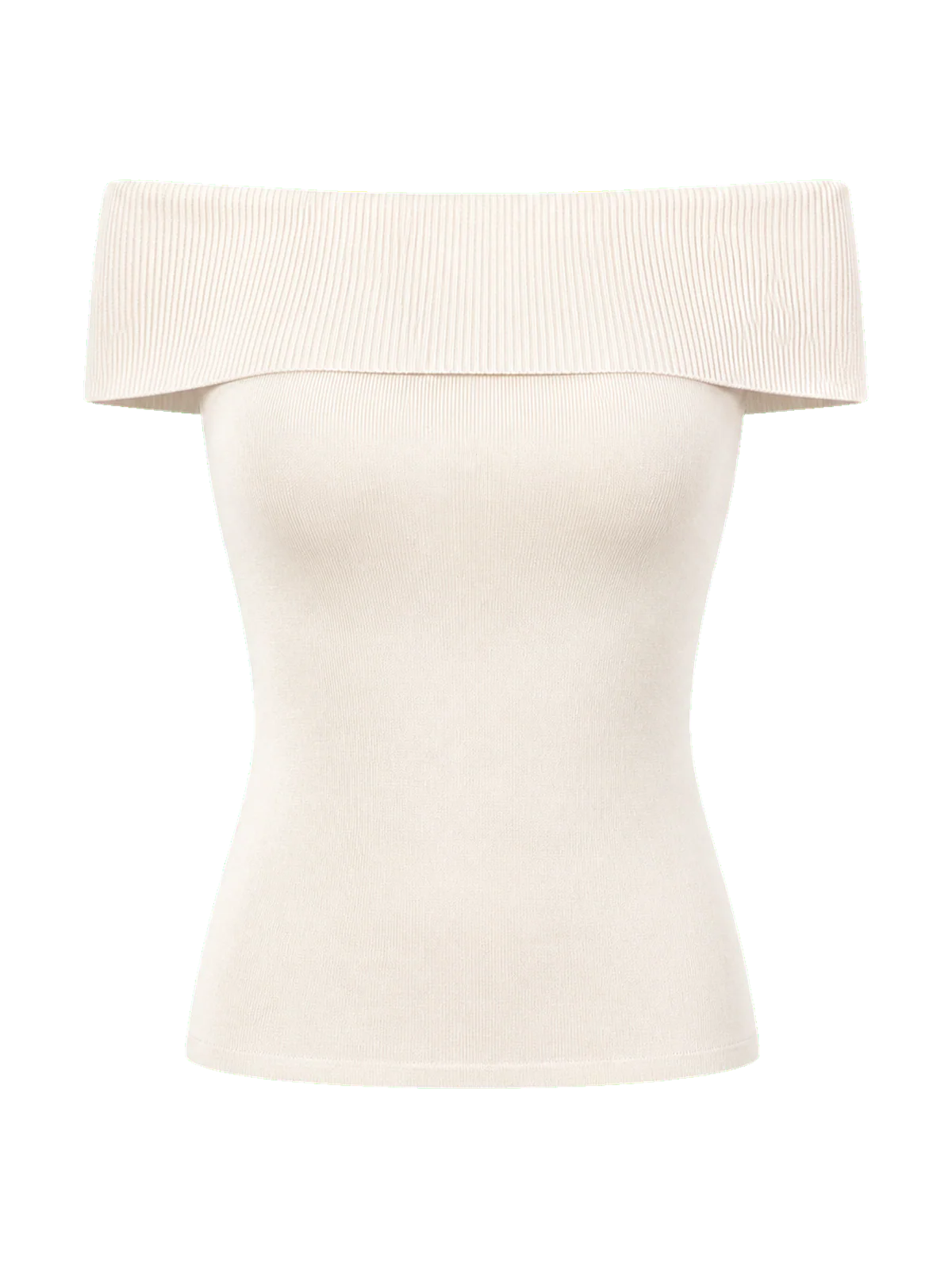 Mulberry silk off-shoulder knitted summer top off-white product cutout
