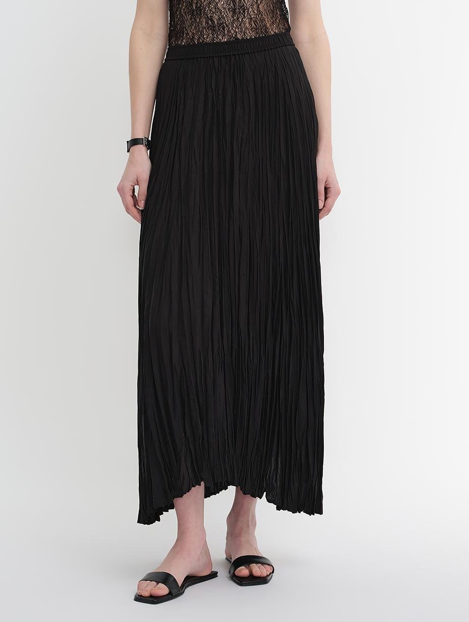 Mulberry silk custom pleated irregular hem skirt for women - variant_title