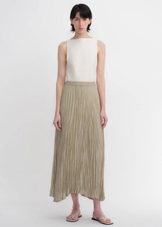 Mulberry silk custom pleated irregular hem skirt for women - variant_title