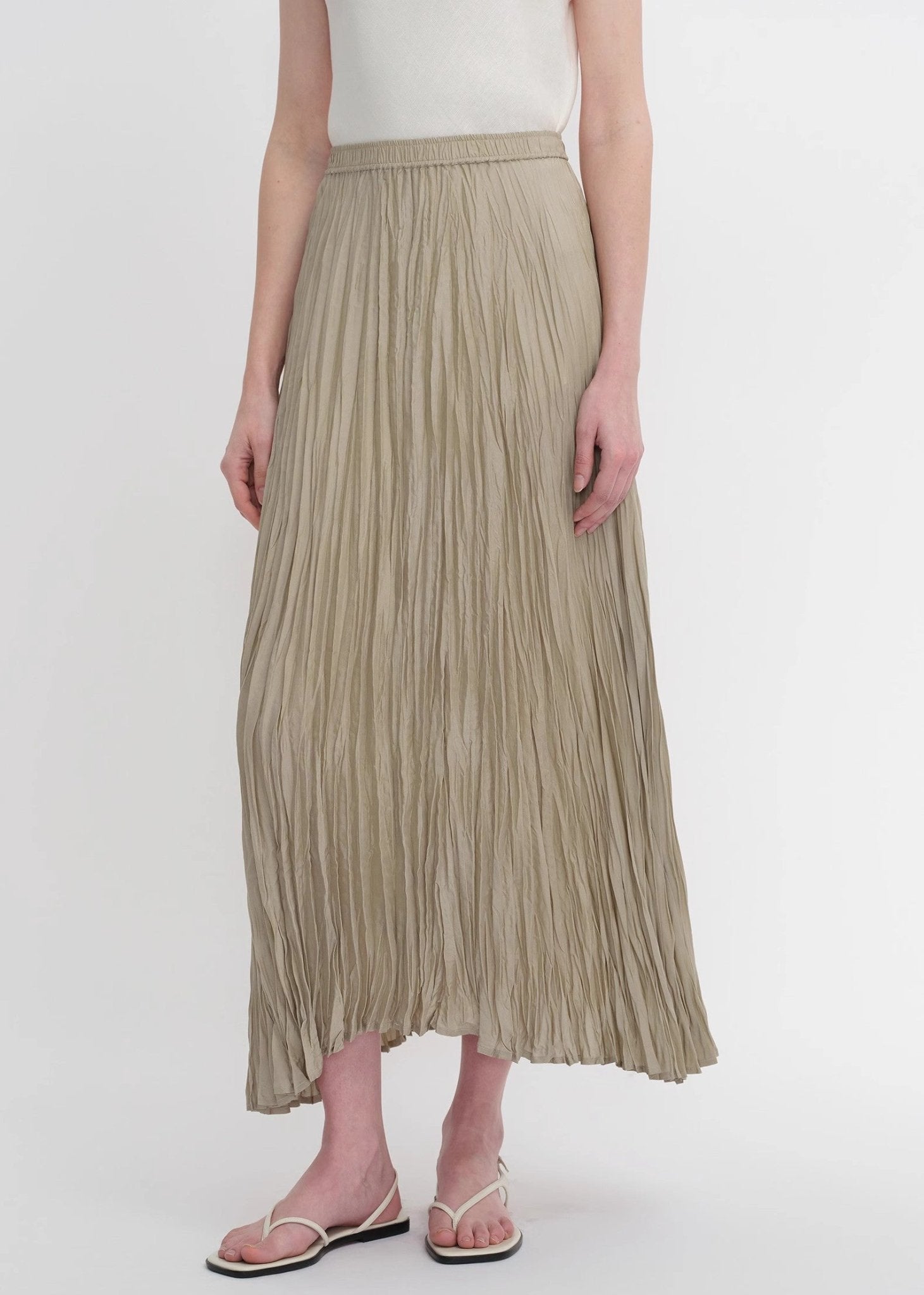Mulberry silk custom pleated irregular hem skirt for women - variant_title