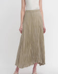 Mulberry silk custom pleated irregular hem skirt for women - variant_title