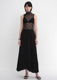 Mulberry silk custom pleated irregular hem skirt for women - variant_title