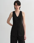 Mulberry silk linen V - neck vest summer suit for women - variant_title