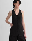 Mulberry silk linen V - neck vest summer suit for women - variant_title