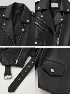 Murasaki River lambskin biker jacket - product details