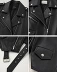 Murasaki River lambskin biker jacket - product details