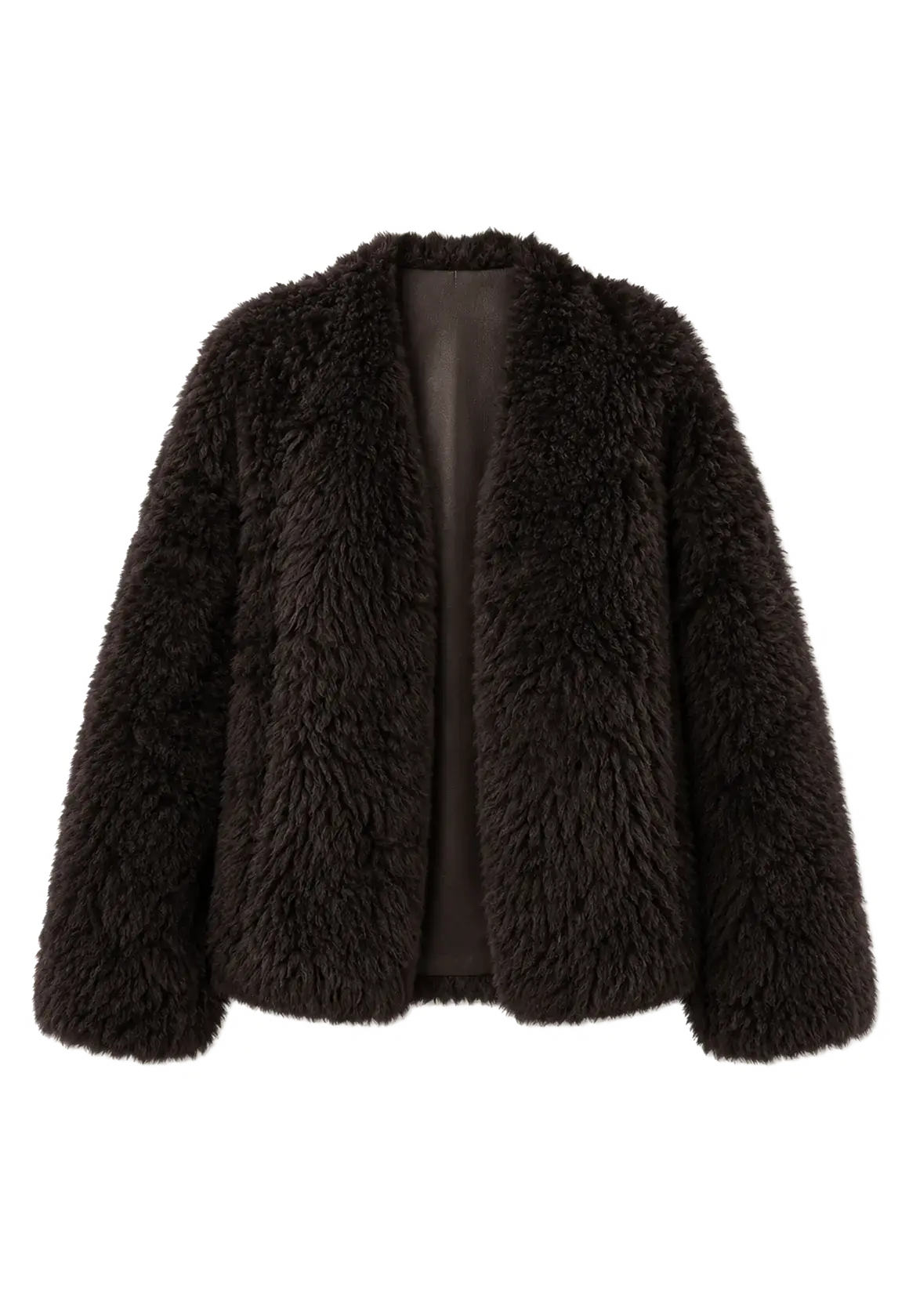 My Little Curly black Toscana shearling jacket alternate color view
