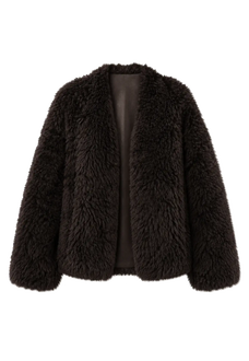 My Little Curly black Toscana shearling jacket alternate color view