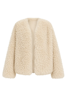 My Little Curly black Toscana shearling jacket back styling view