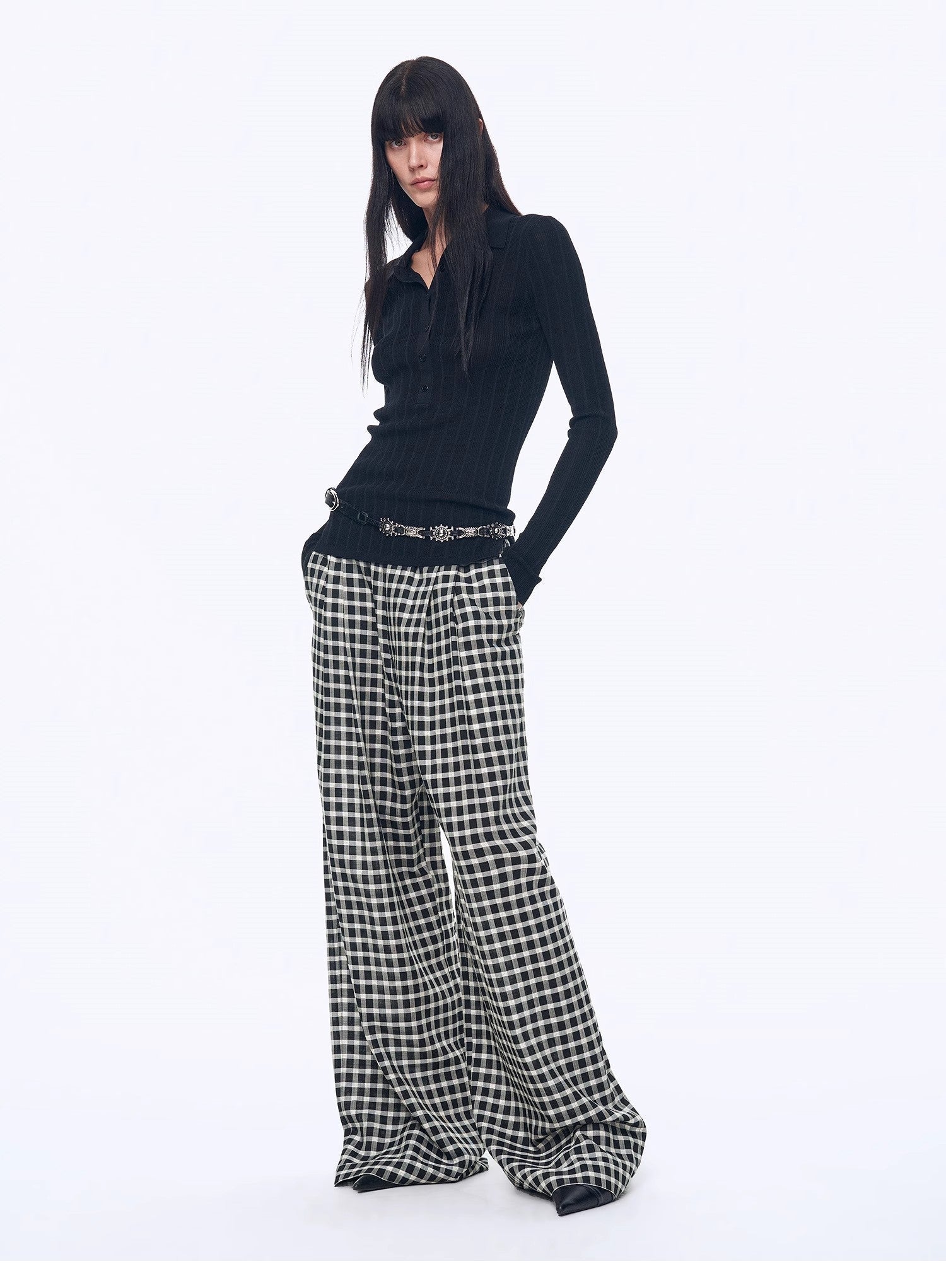 National Style Tencel Acetate Jacquard/Drape Linen Plaid Retro Casual Pants Spring"Plaid Accent" - variant_title