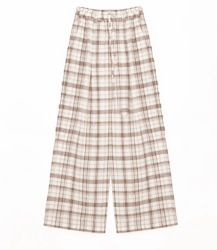 National Style Tencel Acetate Jacquard/Drape Linen Plaid Retro Casual Pants Spring"Plaid Accent" - variant_title