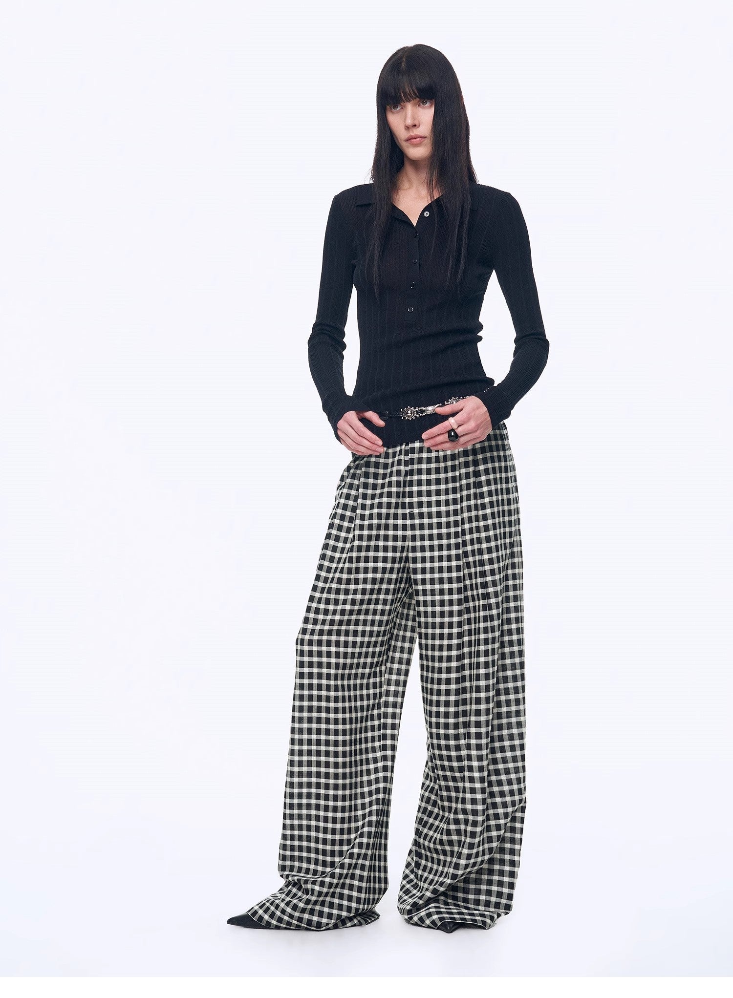 National Style Tencel Acetate Jacquard/Drape Linen Plaid Retro Casual Pants Spring"Plaid Accent" - variant_title