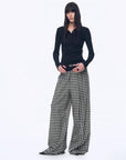 National Style Tencel Acetate Jacquard/Drape Linen Plaid Retro Casual Pants Spring"Plaid Accent" - variant_title