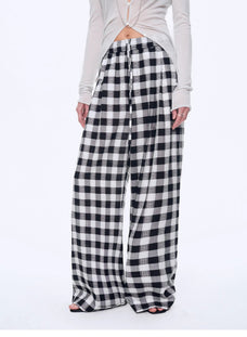 National Style Tencel Acetate Jacquard/Drape Linen Plaid Retro Casual Pants Spring"Plaid Accent" - variant_title