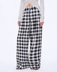 National Style Tencel Acetate Jacquard/Drape Linen Plaid Retro Casual Pants Spring"Plaid Accent" - variant_title