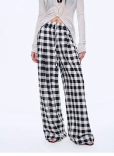 National Style Tencel Acetate Jacquard/Drape Linen Plaid Retro Casual Pants Spring"Plaid Accent" - variant_title