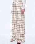 National Style Tencel Acetate Jacquard/Drape Linen Plaid Retro Casual Pants Spring"Plaid Accent" - variant_title