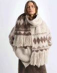 Nepal alpaca wool color clashing jacquard tassel scarf women winter warm shawl 190*27 - variant_title