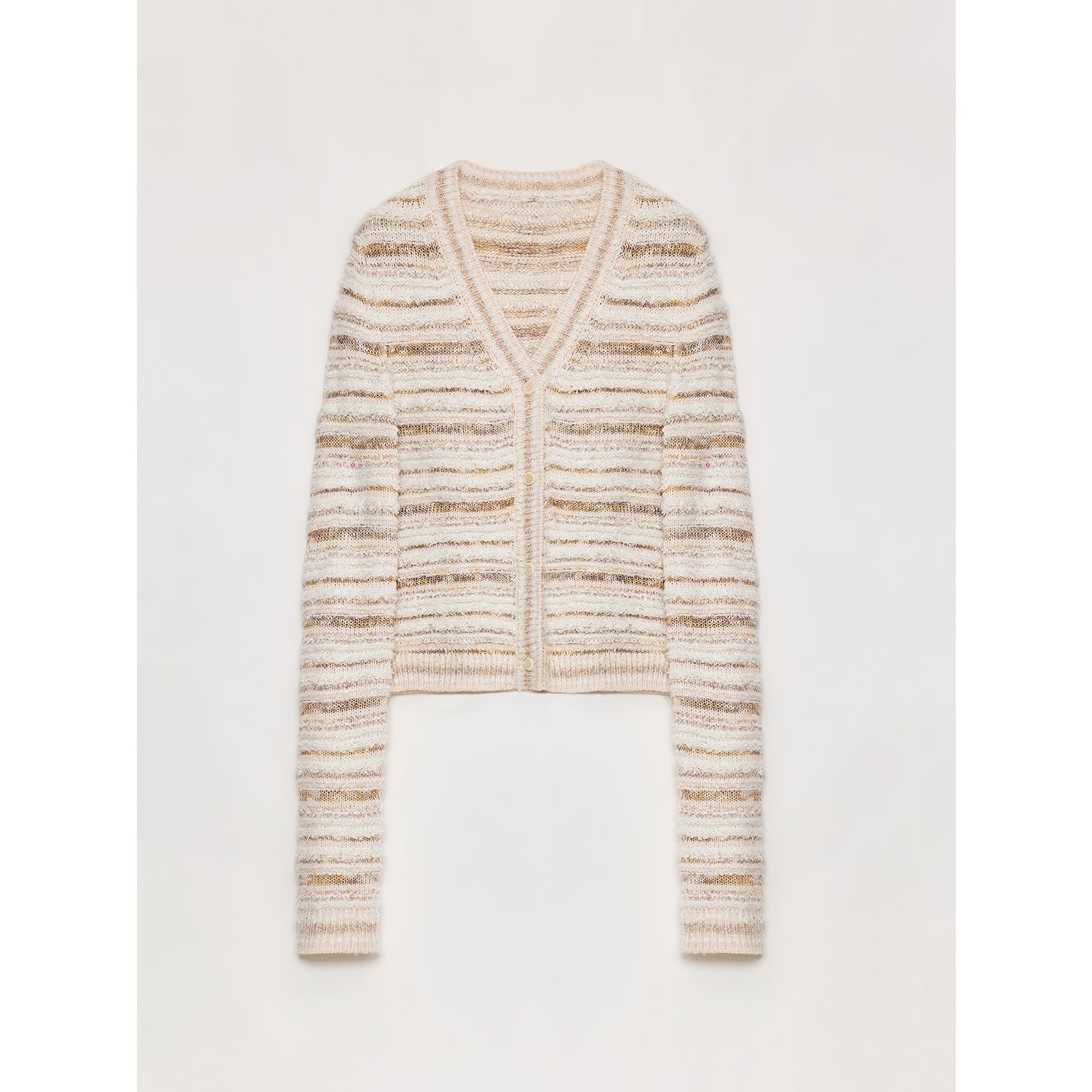 "Nice Weekend" striped mixed woven V - neck early spring layered knitted cardigan top/vest - variant_title