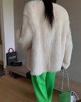 "Night in Paris" imported Tuscan sheepskin women's V - neck age - reducing lamb fur coat - variant_title