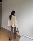 "Night in Paris" imported Tuscan sheepskin women's V - neck age - reducing lamb fur coat - variant_title